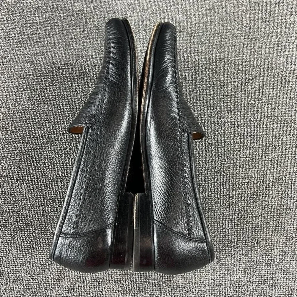 Alan Payne Shoes Mens 12 A Black Genuine Lizard Leather Dress Slip On Handmade
